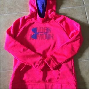 Under Armour Coldgear Fuscia Pink Logo Sweatshirt with Hood NWOT